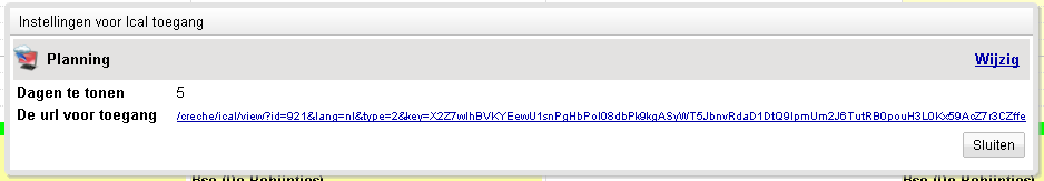 Haal ical url op.