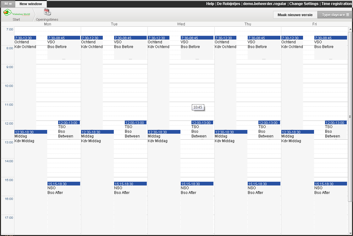 Example times